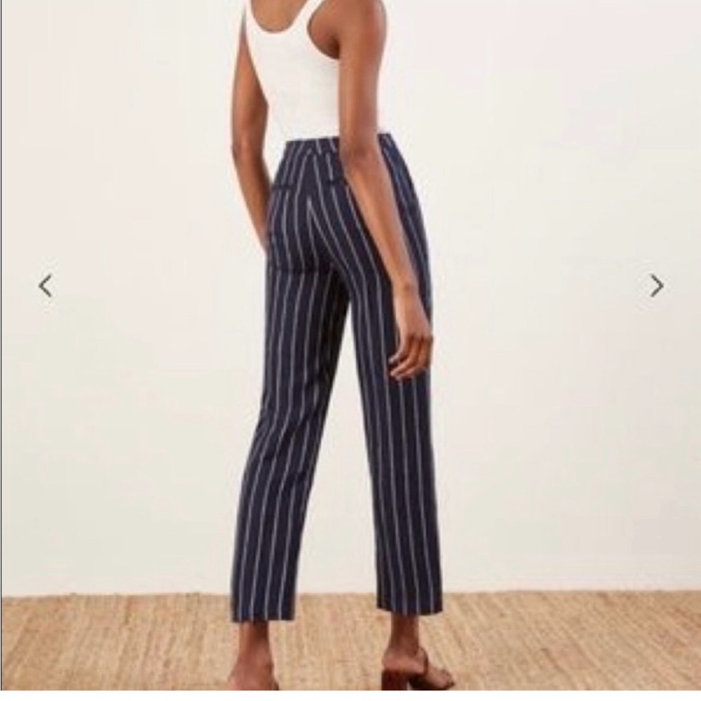 Reformation Verano Pant size 6 blue with white stripe - Picture 2 of 7